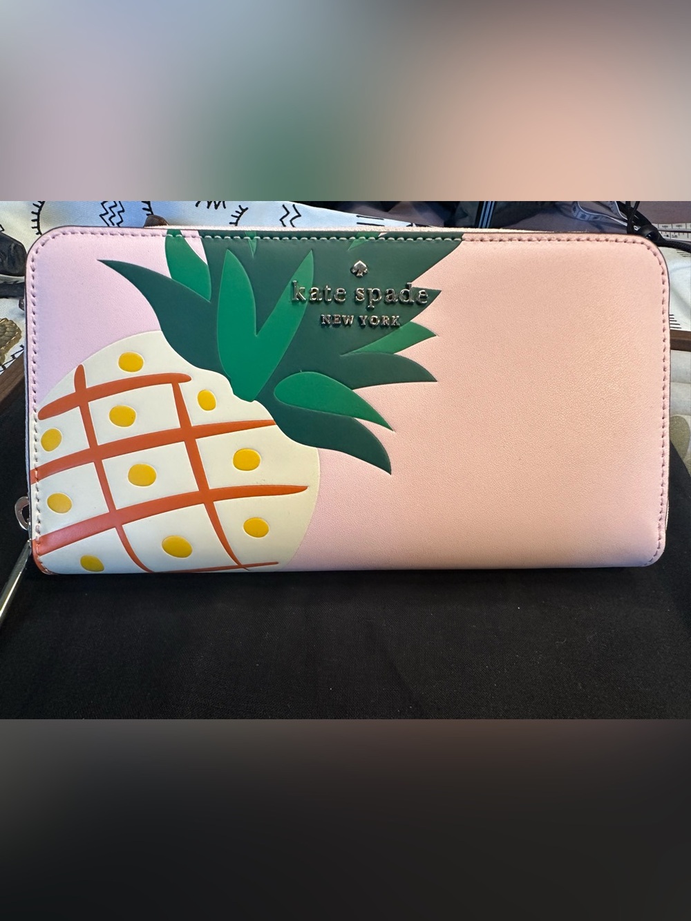 Kate Spade Staci Pineapple Large Continental Zip Around Wallet – K7187